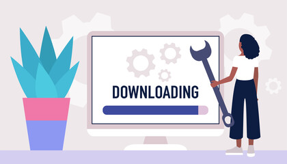Downloading, loading concept