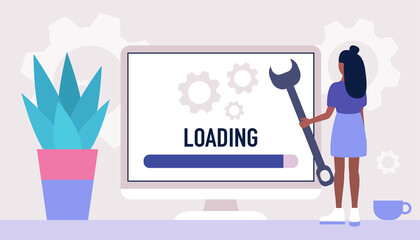 Fototapeta premium Downloading, loading concept