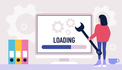 Downloading, loading concept