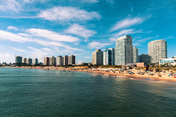 Fototapeta na wymiar Punta del Este and beautiful beach in Uruguay