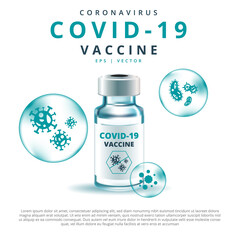 COVID-19 vaccine realistic illustration vector