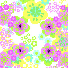 Watercolor Flower background. Vector illustration of a beautiful floral bouquet. 