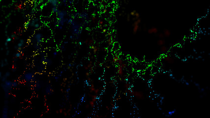 Seamless loop background. Connection lines. 3d rendering.