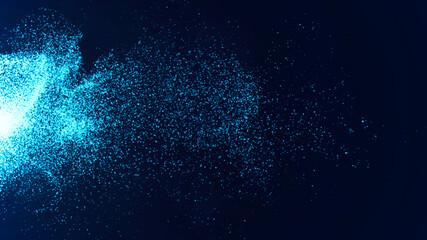 Animated particle background.big data vizualization. 3d rendering.