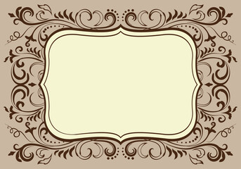 Ornamental elegant floral baroque vintage frame