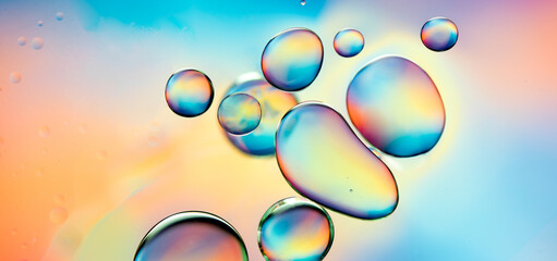  oil drops on water abstract