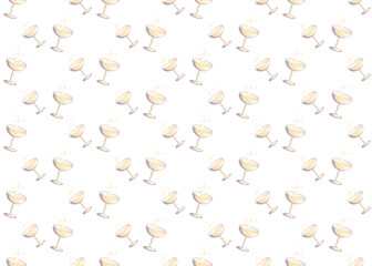 Glass with a cocktail. Festive background. Seamless texture.