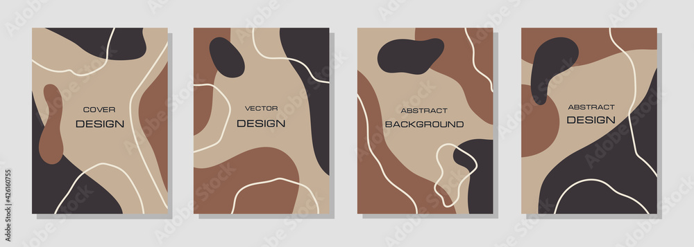 Poster Abstract set backgrounds template with copy space for text and colorful shapes and lines. Modern vector design for social media story, post, cover, web 