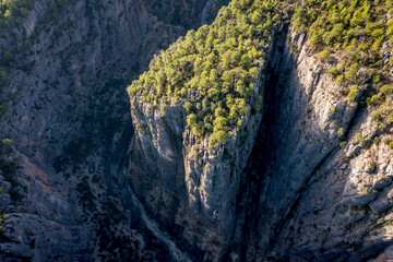 Aerial view on Tazi Canyon.Northern part of the Koprulu Canyon National Park, close to the cemetery of the Gaziler Village.