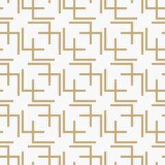 Abstract golden geometric seamless patterns. Simple vector texture with linear geometrical shapes, thin lines. Stylish modern gold background. Luxury repeat design for print, wallpaper, wrapping