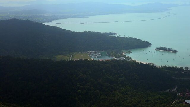 panormic  island view over the langkawi skybridge.