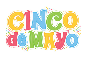 Cinco De Mayo Text Banner, Cinco De Mayo Background, Day of The Dead Celebration, Mexican Holiday Vector Illustration Background