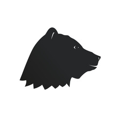 Bear head side view isolated on transparent background
