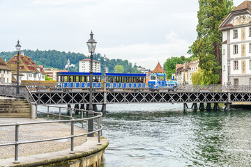 Historic city center of Lucerne with on sky clouds, Canton of Lucerne, Switzerland