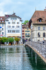 Historic city center of Lucerne with on sky clouds, Canton of Lucerne, Switzerland