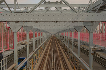 williamsburg bridge, manhattan, new york city, usa