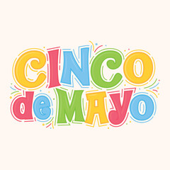 Cinco De Mayo Text Banner, Cinco De Mayo Background, Day of The Dead Celebration, Mexican Holiday Vector Illustration Background
