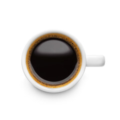 White cup with black coffee