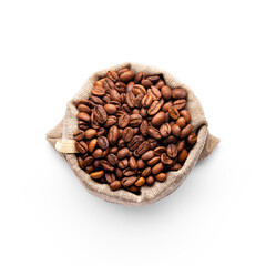 Burlap bag with coffee beans