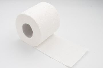 Toilet paper isolated on white background.