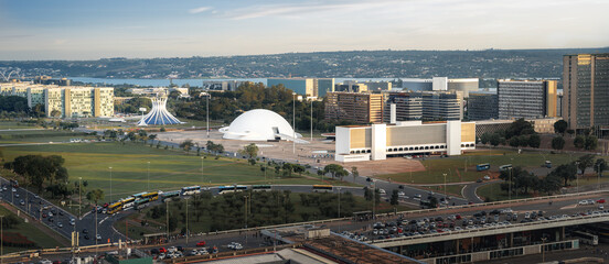 Panoramic aerial view of Brasilia - Brasilia, Distrito Federal, Brazil
