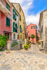 Fototapeta na wymiar Traditional pictorial streets of old italian villages. Portovenere.