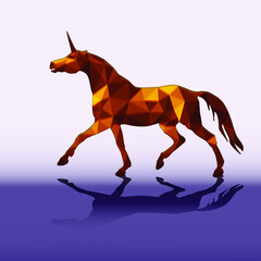 isolated image in the style of "love poly",  unicorn  on a colored background	