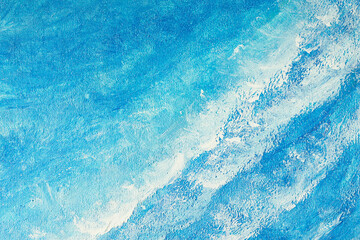 Part of an oil painting with brush strokes. Blue textured background