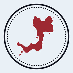 Canouan round stamp. Round logo with island map and title. Stylish minimal Canouan badge with map. Vector illustration.