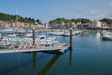 Fototapeta na wymiar Port of Ribadesella (Ribeseya) in Asturias (Asturies).