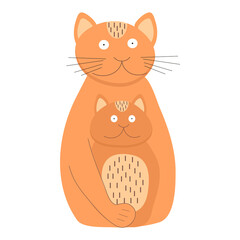 Mom cat with kitten for Mother's Day greeting card