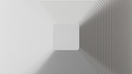 3d render, abstract white geometric background, minimal frame flat lay, deck of square blank cards