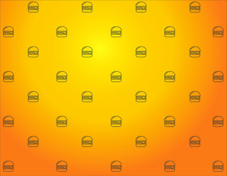 fondo editable con dise&ntilde;os de hamburguesas que forman una textura para cualquier tipo de publicidad deseada 