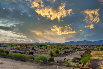 Avondale small town a view overlooking desert mountains near on Phoenix Arizona