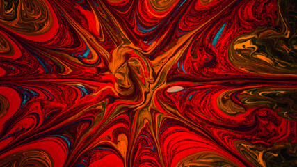 Red abstract paint mix