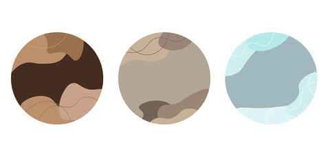 Vector set of Abstract Modern Background Templates. Design for sticker, and pin