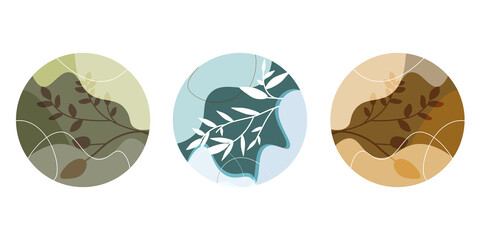 Vector set of Abstract Modern Wedding Invitation Background