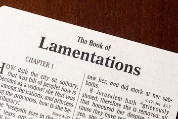 The Book of Lamentations Title Page Close-Up