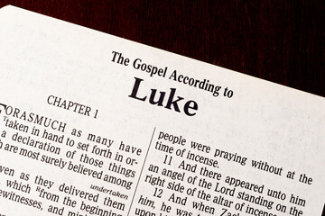 The Book of Luke Title Page Close-Up