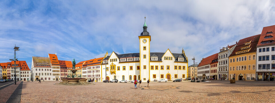 Obermarkt, Freiberg, Sachsen, Deutschland 