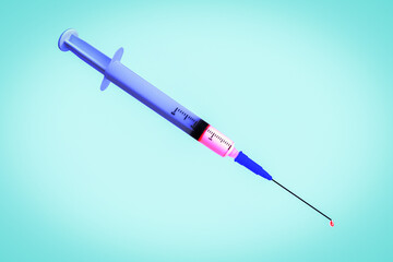 syringes with vaccination doses to protect against viruses (3d rendering)