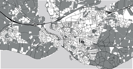 Urban vector city map of Sonderborg, Denmark