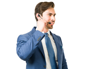 Salesman speaking to a customer over the phone