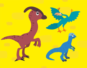 dinosaurs cartoons set