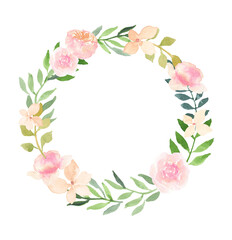 Watercolor Floral Bouquet Wreath Frames