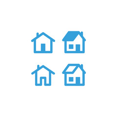 House vector icon set. Home simple linear symbols.