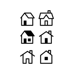 House vector icon set. Home simple linear symbols.