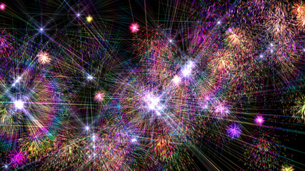 Obraz premium fireworks color illustration isolated on black background