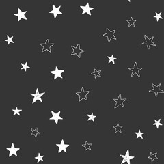 Fototapeta na wymiar Star doodle seamless pattern. Background texture.