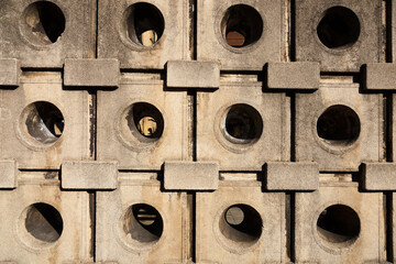 Patterned Walls in pRague in communist brutalist style